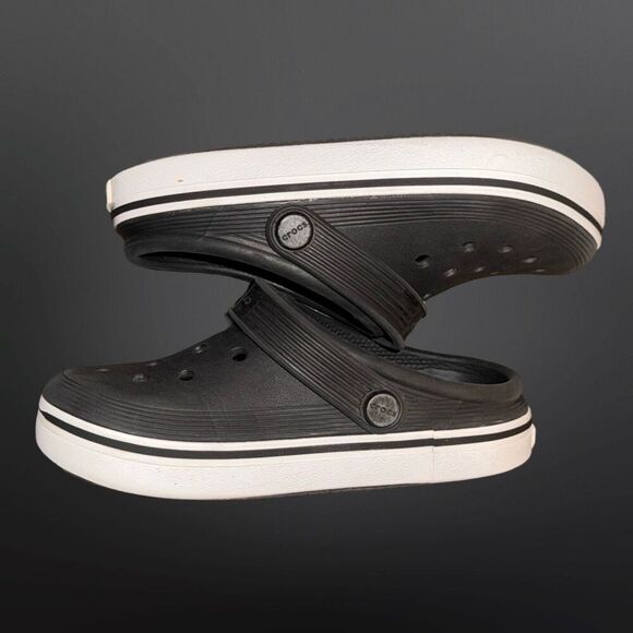 Little Kids Unisex Off Crocs Court Black Clogs Slip On Size C12 - Picture 3 of 9